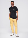 Ombre Clothing Pánské pletené tričko s potiskem a střihem REGULAR - černé V2 OM-TSPT-0231 Ombre Clothing