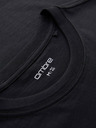 Ombre Clothing Pánské pletené tričko s potiskem a střihem REGULAR - černé V2 OM-TSPT-0231 Ombre Clothing