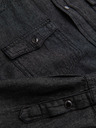 Ombre Clothing Pánská džínová košile na patentky s kapsami - černá V3 OM-SHDS-0210 Ombre Clothing