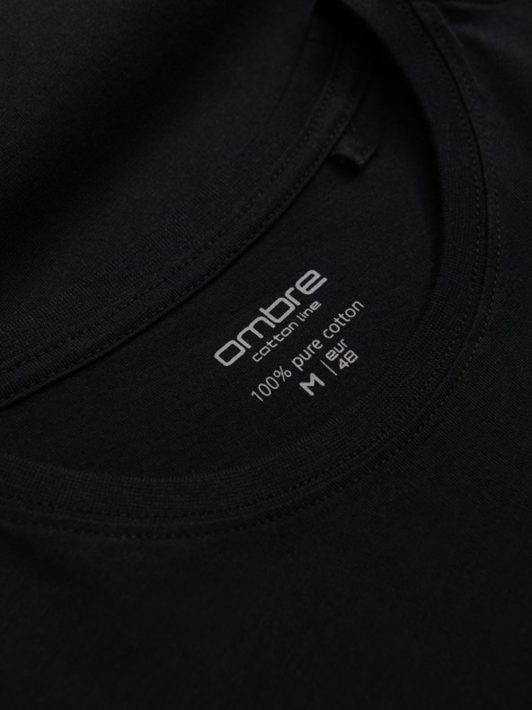 Ombre Clothing Pánské klasické bavlněné tričko BASIC - černé V1 OM-TSBS-0146 Ombre Clothing
