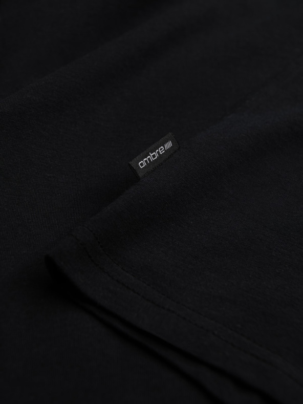 Ombre Clothing Pánské klasické bavlněné tričko BASIC - černé V1 OM-TSBS-0146 Ombre Clothing