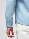 Ombre Clothing Pánská džínová košile s kapsami na patentky - světle modrá V1 OM-SHDS-0210 Ombre Clothing