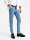 Ombre Clothing Pánské klasické džíny SLIM FIT s elastanem - světle modré V2 OM-PADP-0216 Ombre Clothing