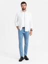 Ombre Clothing Pánské klasické džíny SLIM FIT s elastanem - světle modré V2 OM-PADP-0216 Ombre Clothing