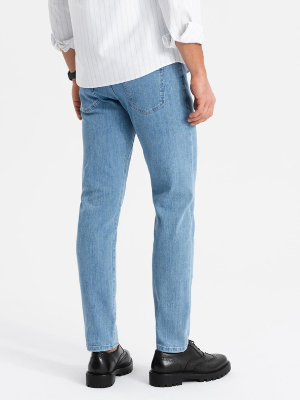 Ombre Clothing Pánské klasické džíny SLIM FIT s elastanem - světle modré V2 OM-PADP-0216 Ombre Clothing