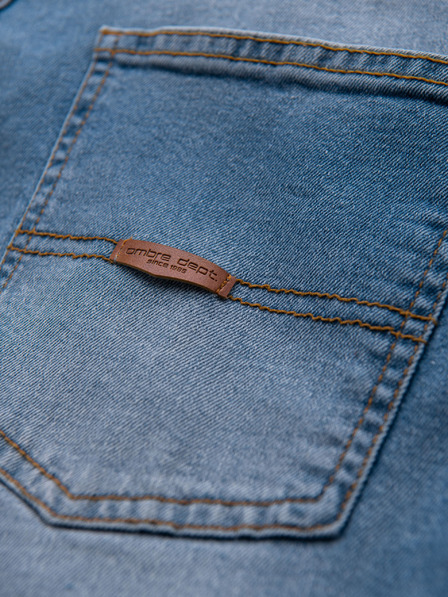 Ombre Clothing Pánské džínové kalhoty REGULAR FIT s odřením - světle modré V1 OM-PADP-0254 Ombre Clothing