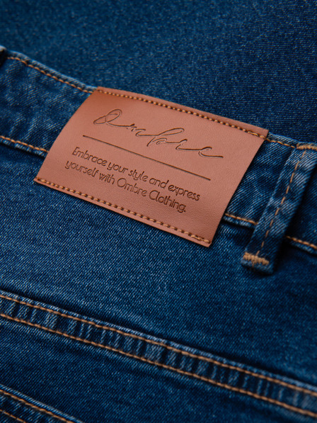 Ombre Clothing Pánské džínové kalhoty JOGGERS s klasickým rozparkem - modré V2 OM-PADJ-0265 Ombre Clothing