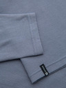 Ombre Clothing Pánské bavlněné dlouhé rukávy s vaflovou vazbou a kapsami - modrá džínovina V8 OM-LSCL-0109 Ombre Clothing