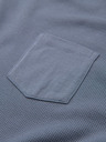 Ombre Clothing Pánské bavlněné dlouhé rukávy s vaflovou vazbou a kapsami - modrá džínovina V8 OM-LSCL-0109 Ombre Clothing