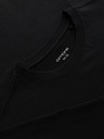 Ombre Clothing Pánské bavlněné tričko s dlouhým rukávem a kulatým výstřihem - černé V2 OM-LSPT-0136 Ombre Clothing