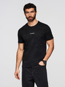 Ombre Clothing Pánské bavlněné tričko s celoplošným potiskem a nápisem "ombre" na hrudi - černé V1 OM-TSFP-0263 Ombre Clothing