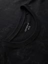 Ombre Clothing Pánské bavlněné tričko s celoplošným potiskem a nápisem "ombre" na hrudi - černé V1 OM-TSFP-0263 Ombre Clothing