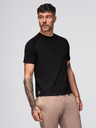 Ombre Clothing Pánské tričko COMFORT FIT s raglánovými rukávy - černé V2 OM-TSCT-0240 Ombre Clothing