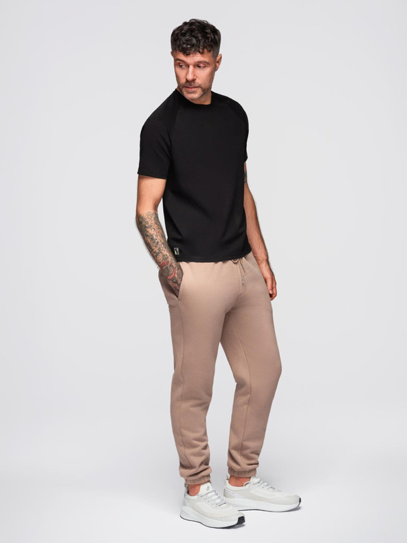Ombre Clothing Pánské tričko COMFORT FIT s raglánovými rukávy - černé V2 OM-TSCT-0240 Ombre Clothing