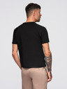 Ombre Clothing Pánské tričko COMFORT FIT s raglánovými rukávy - černé V2 OM-TSCT-0240 Ombre Clothing