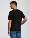 Ombre Clothing Pánské bavlněné tričko s grafickým potiskem - černé V2 OM-TSPT-0246 Ombre Clothing