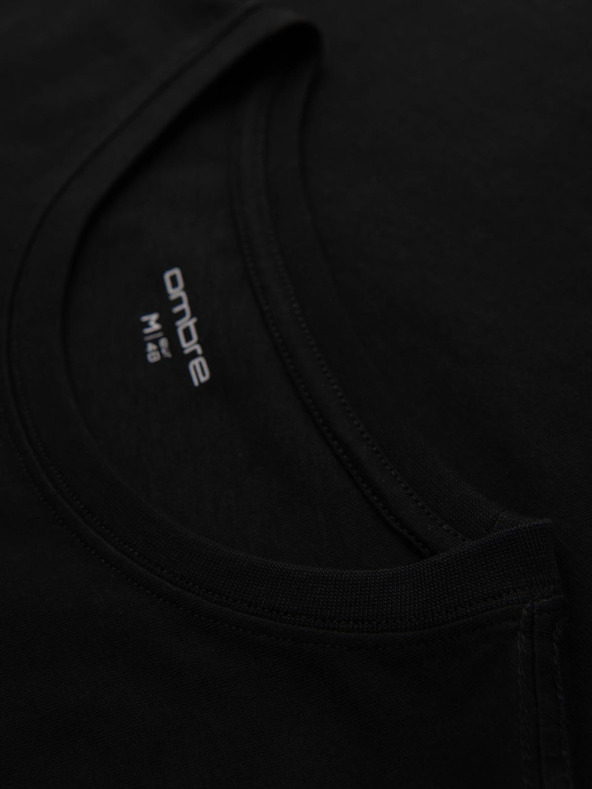 Ombre Clothing Pánské bavlněné tričko s grafickým potiskem - černé V2 OM-TSPT-0246 Ombre Clothing
