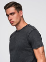Ombre Clothing Pánské tričko s pracím efektem - černé V1 OM-TSWT-0116 Ombre Clothing