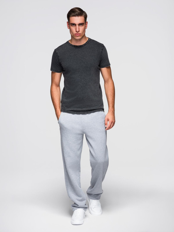 Ombre Clothing Pánské tričko s pracím efektem - černé V1 OM-TSWT-0116 Ombre Clothing