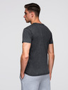 Ombre Clothing Pánské tričko s pracím efektem - černé V1 OM-TSWT-0116 Ombre Clothing