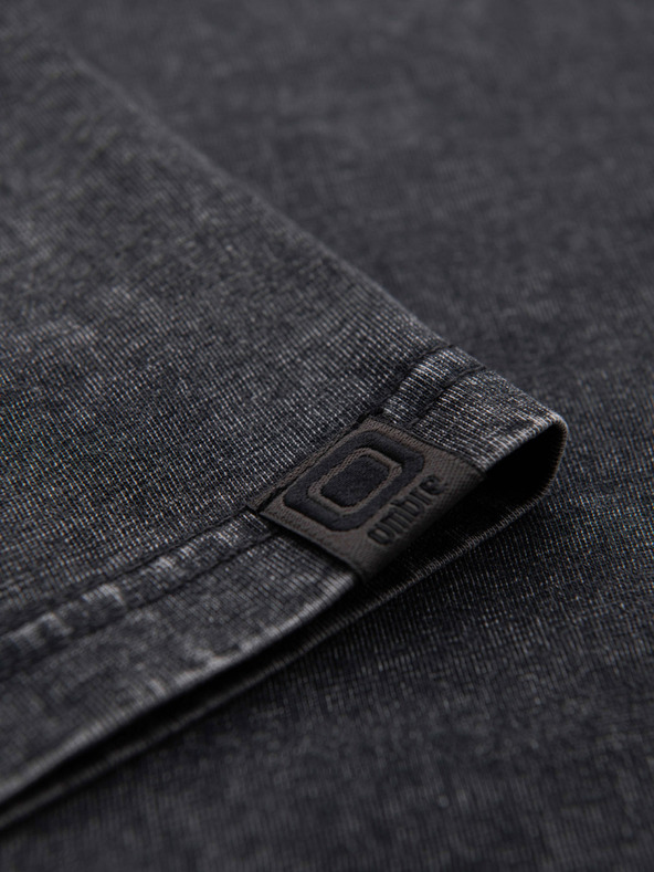 Ombre Clothing Pánské tričko s pracím efektem - černé V1 OM-TSWT-0116 Ombre Clothing