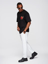 Ombre Clothing Pánské bavlněné tričko s aplikací šperků na hrudi - černé V1 OM-TSCT-0290 Ombre Clothing