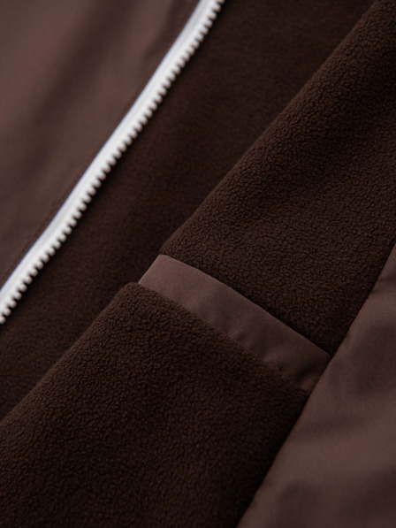 Ombre Clothing Pánská lehká bunda regular fit s podšívkou a kapucí - hnědo-béžová V1 OM-JANP-0242 Ombre Clothing