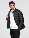 Ombre Clothing Pánská prošívaná klasická bunda se stojáčkem - černá V1 OM-JALP-0261 Ombre Clothing