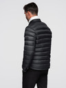 Ombre Clothing Pánská prošívaná klasická bunda se stojáčkem - černá V1 OM-JALP-0261 Ombre Clothing
