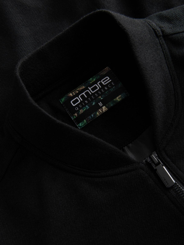 Ombre Clothing Pánská bunda bomber s raglánovými rukávy - černá V1 OM-JANP-0159 Ombre Clothing