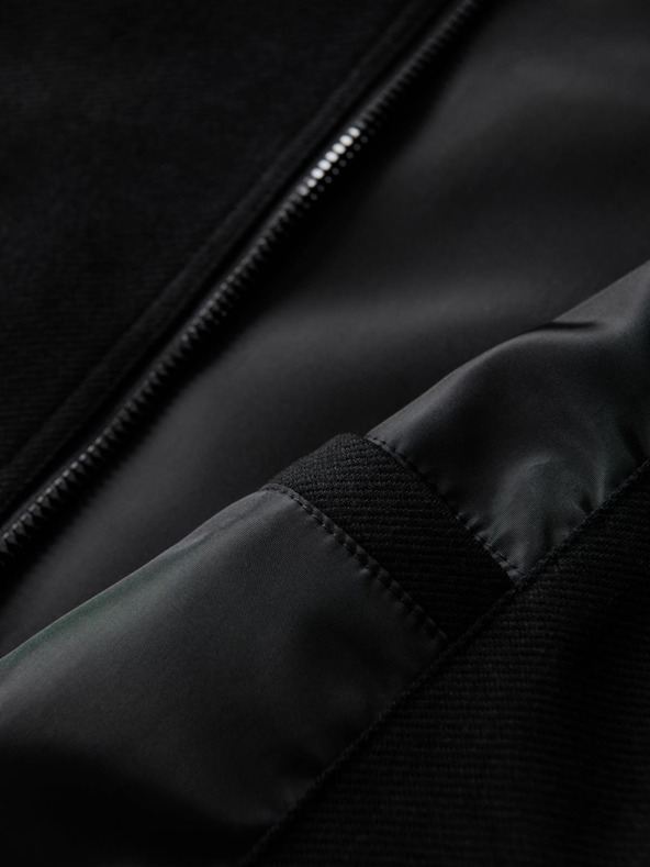 Ombre Clothing Pánská bunda bomber s raglánovými rukávy - černá V1 OM-JANP-0159 Ombre Clothing