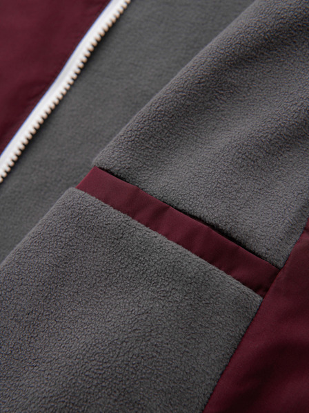 Ombre Clothing Pánská lehká bunda regular fit s podšívkou a kapucí - vínová šedá V3 OM-JANP-0242 Ombre Clothing