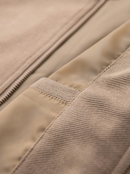 Ombre Clothing Pánská bunda bomber s raglánovými rukávy - teplá béžová V2 OM-JANP-0159 Ombre Clothing