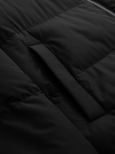 Ombre Clothing Pánská klasická dlouhá bunda s kapucí - černá V1 OM-JALJ-0269 Ombre Clothing