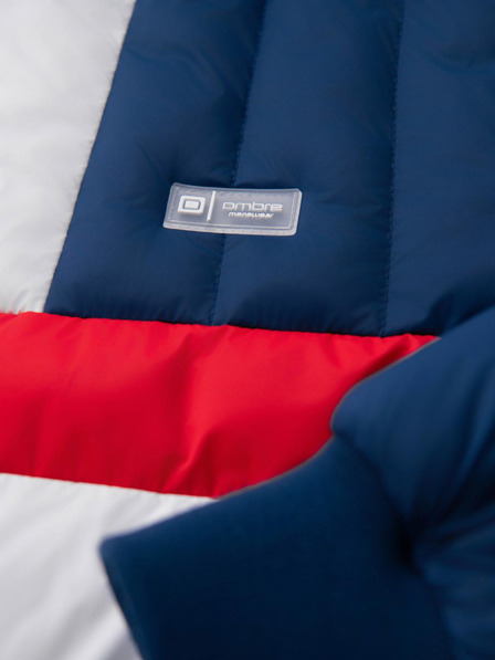 Ombre Clothing Pánská barevná retro sportovní bunda - modrá a bílá V1 OM-JALP-0296 Ombre Clothing