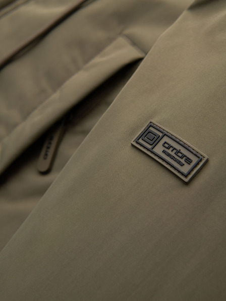 Ombre Clothing Pánská klasická dlouhá bunda parka - olivová V3 OM-JAPJ-0313 Ombre Clothing