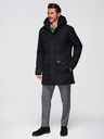 Ombre Clothing Elegantní pánská parka s kapsami a kapucí - černá V1 OM-JAPJ-0287 Ombre Clothing