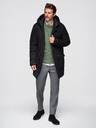 Ombre Clothing Elegantní pánská parka s kapsami a kapucí - černá V1 OM-JAPJ-0287 Ombre Clothing