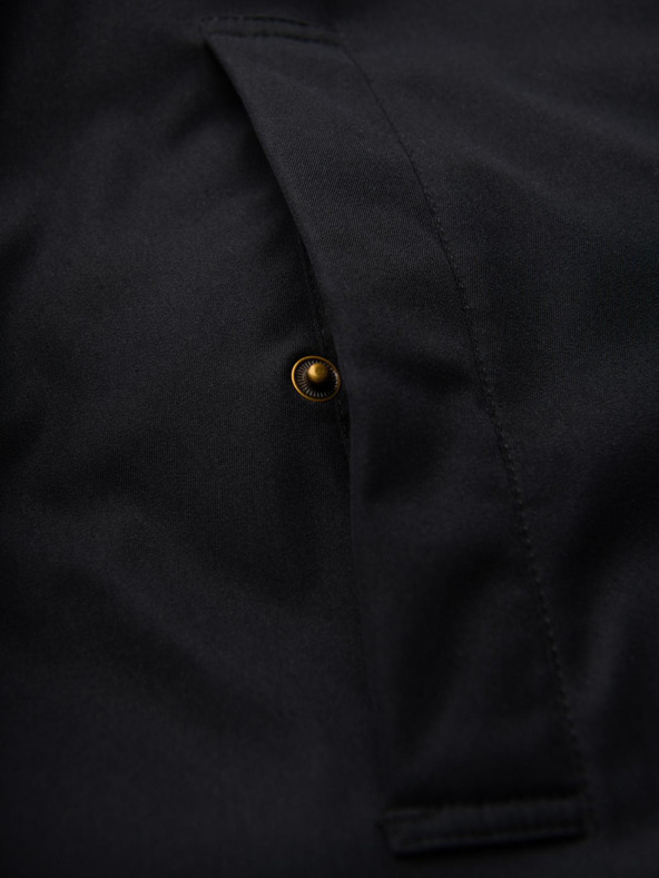 Ombre Clothing Elegantní pánská parka s kapsami a kapucí - černá V1 OM-JAPJ-0287 Ombre Clothing