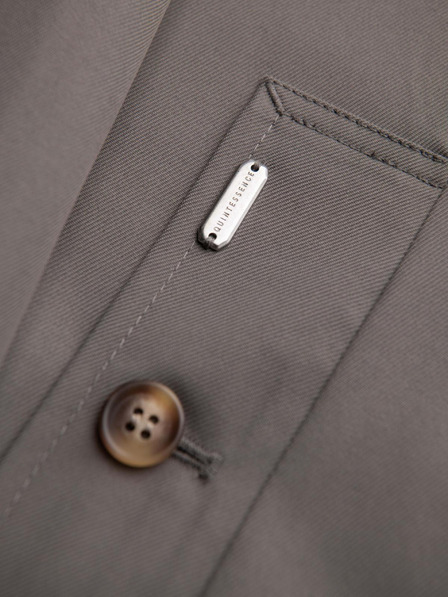 Ombre Clothing Pánský minimalistický kabát s odepínací vestou - popel V6 OM-COLC-0139 Ombre Clothing