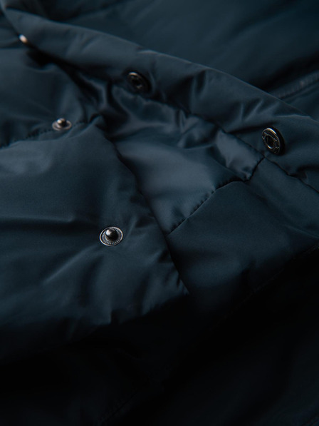 Ombre Clothing Pánská klasická dlouhá bunda s kapucí - tmavě modrá V2 OM-JALJ-0269 Ombre Clothing