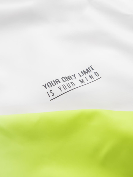 Ombre Clothing Pánská sportovní bunda s ombre efektem a reflexními prvky - bílá a limetková V1 C646 Ombre Clothing