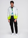Ombre Clothing Pánská sportovní bunda s ombre efektem a reflexními prvky - bílá a limetková V1 C646 Ombre Clothing