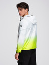 Ombre Clothing Pánská sportovní bunda s ombre efektem a reflexními prvky - bílá a limetková V1 C646 Ombre Clothing