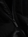 Ombre Clothing Pánská prošívaná bunda s vysokým límcem a kapucí - černá V1 OM-JALJ-0266 Ombre Clothing