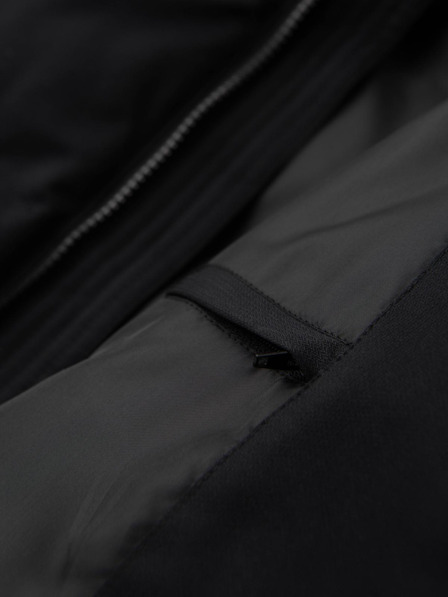 Ombre Clothing Pánská dlouhá prošívaná bunda s kapucí - černá V1 OM-JALJ-0264 Ombre Clothing