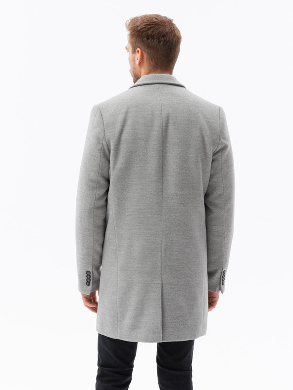 Ombre Clothing Pánský kabát - světle šedá C432 Ombre Clothing