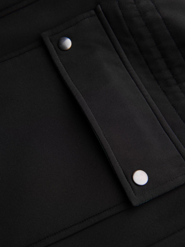 Ombre Clothing Pánský kabát parka s fleecovou podšívkou a regulací v pase - černý V2 OM-JAPJ-0314 Ombre Clothing