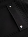 Ombre Clothing Pánský kabát parka s fleecovou podšívkou a regulací v pase - černý V2 OM-JAPJ-0314 Ombre Clothing