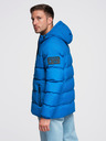 Ombre Clothing Pánská zateplená prošívaná bunda s raglánovými rukávy - modrá V2 OM-JAHP-0302 Ombre Clothing